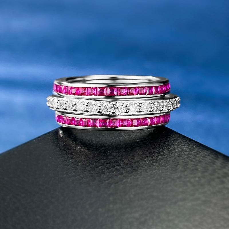 High-carbon Diamond Micro-setting Row Ring Rotating Ring Popular New Product - MOWTE