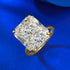 S925 Sterling Silver High-carbon Diamond Ring with Ice Flower Cut 12*14mm Simple Style - MOWTE