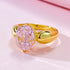 High carbon diamond 8 * 10mm ice flower cut pink diamond 925 silver ring