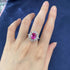 New Style S925 Sterling Silver Elegant 8*10 Pink Diamond Ring for Women French-style fashionable and versatile piece - MOWTE