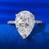 Hot-selling huge 10*14mm pear-shaped high-carbon diamond water drop pure silver engagement ring for women - MOWTE