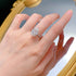 Hot-selling huge 10*14mm pear-shaped high-carbon diamond water drop pure silver engagement ring for women - MOWTE