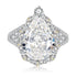 Luxurious Cluster-set High-carbon Imitation Diamond G Color 10*14mm Large Pear Cut Water Drop Engagement Ring