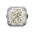 S925 Sterling Silver huge 12x14mm High Carbon Diamond & Snowflake-Cut wedding G Diamond Ring - MOWTE