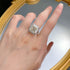 S925 Sterling Silver huge 12x14mm High Carbon Diamond & Snowflake-Cut wedding G Diamond Ring - MOWTE
