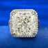 S925 Sterling Silver huge 12x14mm High Carbon Diamond & Snowflake-Cut wedding G Diamond Ring - MOWTE