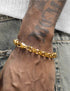 18K Gold-colored Handchain hip-hop titanium steel circular bracelet suitable for both men and women high-end O-shaped design - MOWTE