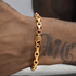 18K Gold-colored Handchain hip-hop titanium steel bracelet suitable for both men and women high-end O-shape