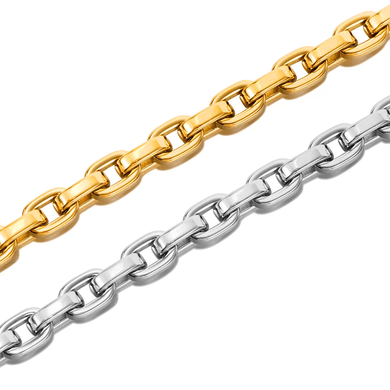 18K Gold-colored Handchain hip-hop titanium steel bracelet suitable for both men and women high-end O-shape - MOWTE