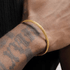 18K gold bracelet men and women hip-hop trend titanium Fried Dough Twists bangle adjustable opening