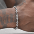 Silver titanium steel 8-shaped spiral bracelet hip-hop trend personality O-shape splicing bracelet high-end feel without fading