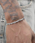 Silver titanium steel 8-shaped spiral bracelet hip-hop trend personality O-shape splicing bracelet high-end feel without fading