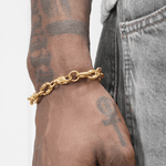 Silver titanium steel 8-shaped spiral bracelet hip-hop trend personality O-shape splicing bracelet high-end feel without fading