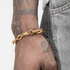 Silver titanium steel 8-shaped spiral bracelet hip-hop trend personality O-shape splicing bracelet high-end feel without fading