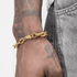 Silver titanium steel 8-shaped spiral bracelet hip-hop trend personality O-shape splicing bracelet high-end feel without fading