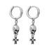 S925 sterling silver cross earrings men's and women's trendy personalized earrings skull head earrings - MOWTE