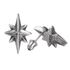 S925 pure silver octagonal North Star earrings for men hip-hop retro 3D earrings for women - MOWTE