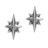 S925 pure silver octagonal North Star earrings for men hip-hop retro 3D earrings for women - MOWTE
