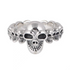 S925 pure silver precision trendy skull domineering punk style hip-hop rock skull open ring silver men's and women's rings