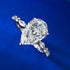 Fashionable and luxurious S925 silver inlaid high carbon diamond water droplet 8 * 12 ring - MOWTE
