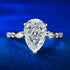 Fashionable and luxurious S925 silver inlaid high carbon diamond water droplet 8 * 12 ring - MOWTE