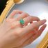 High carbon diamond ring with 925 silver throughout 10 * 12 emerald green ice flower cut heart-shaped women's ring - MOWTE