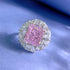 New Rich Lady's Happy Luxury Cherry Blossom Pink 10 * 12 Pink Diamond Ring