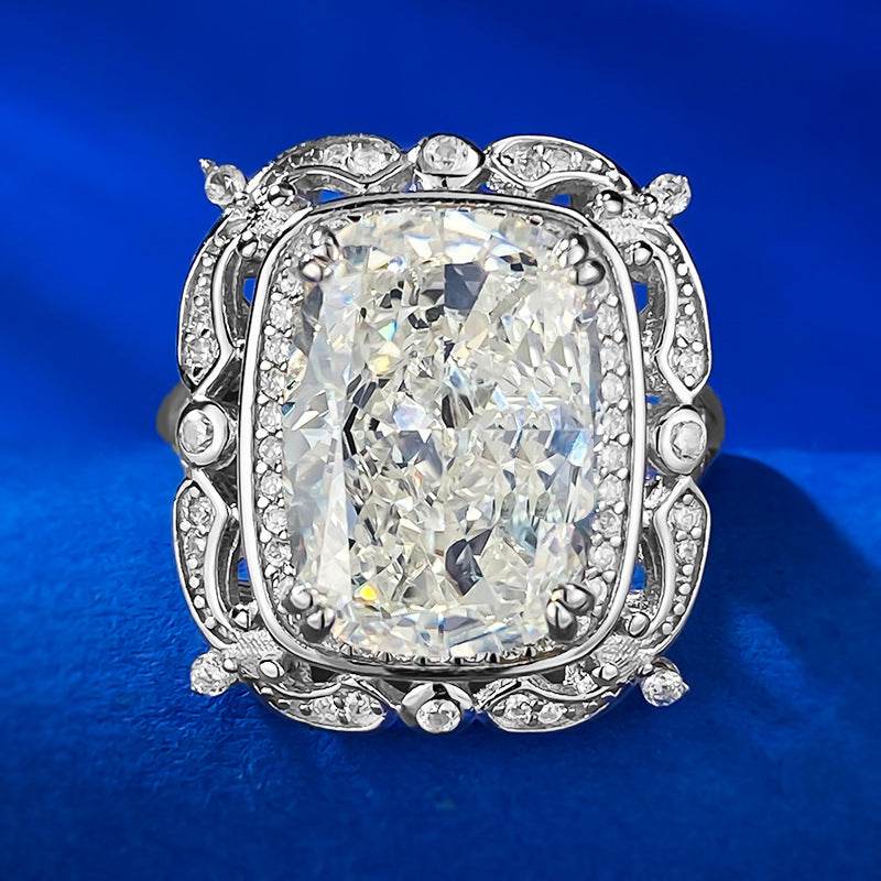 925 silver 10 * 14mm diamond G color high carbon diamond ring