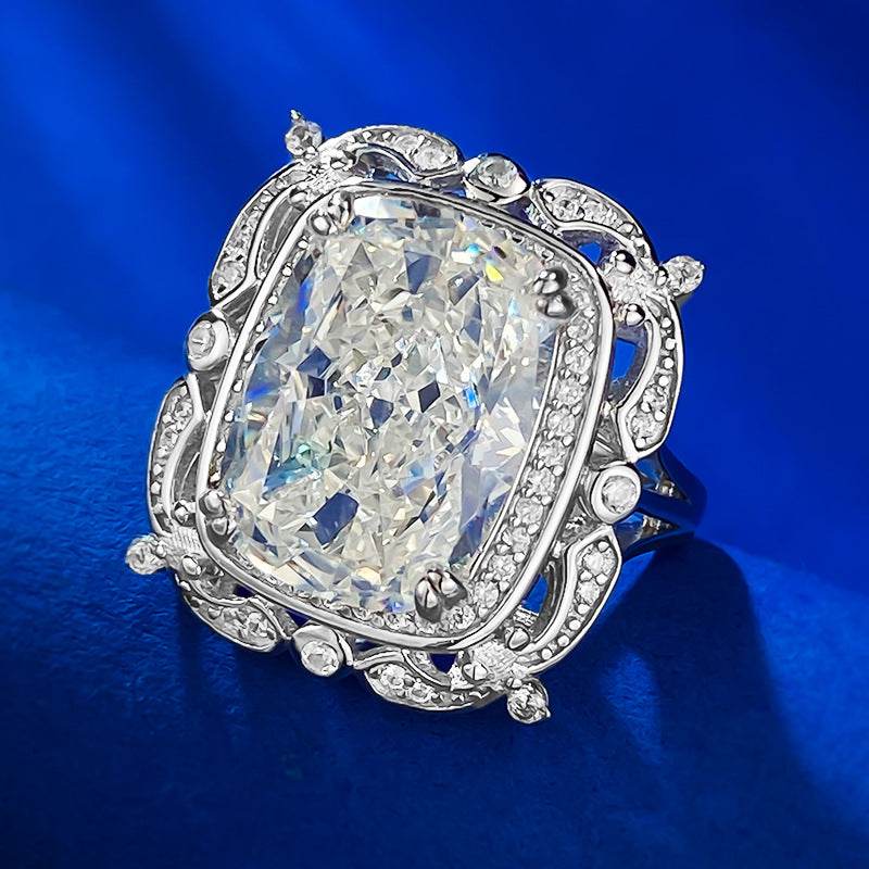 925 silver 10 * 14mm diamond G color high carbon diamond ring