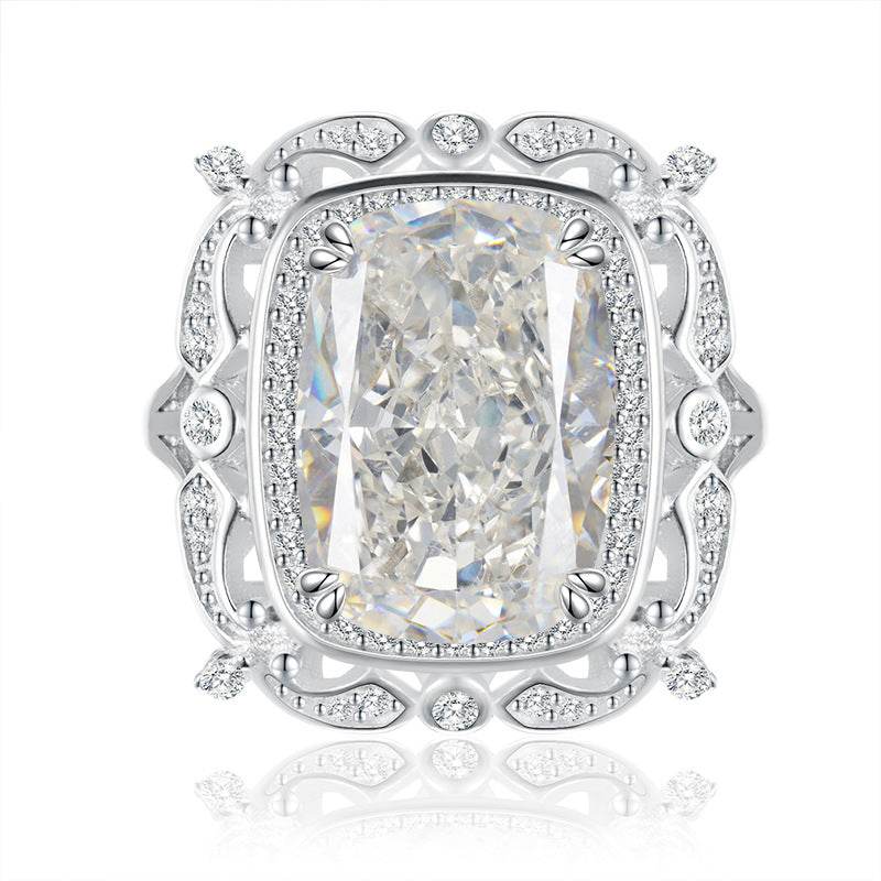 925 silver 10 * 14mm diamond G color high carbon diamond ring