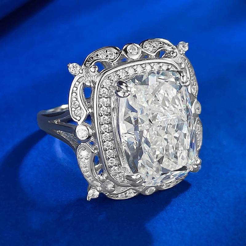 925 silver 10 * 14mm diamond G color high carbon diamond ring