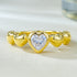 Heart-shaped high carbon diamond S925 silver plated gold ring basic stackable ring