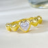 Heart-shaped high carbon diamond S925 silver plated gold ring basic stackable ring