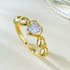 Heart-shaped high carbon diamond S925 silver plated gold ring basic stackable ring