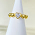 Heart-shaped high carbon diamond S925 silver plated gold ring basic stackable ring