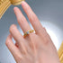 Heart-shaped high carbon diamond S925 silver plated gold ring basic stackable ring