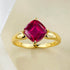 New 7 * 7 Pigeon Blood Brown Sugar Tower Ring S925 Silver Plated Gold Base Stackable Style - MOWTE