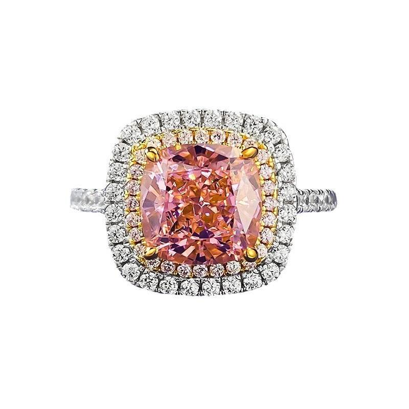 8 * 8 Fat Fang Papalacha High Carbon Diamond S925 Silver Engagement Ring - MOWTE