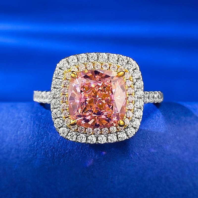 8 * 8 Fat Fang Papalacha High Carbon Diamond S925 Silver Engagement Ring - MOWTE