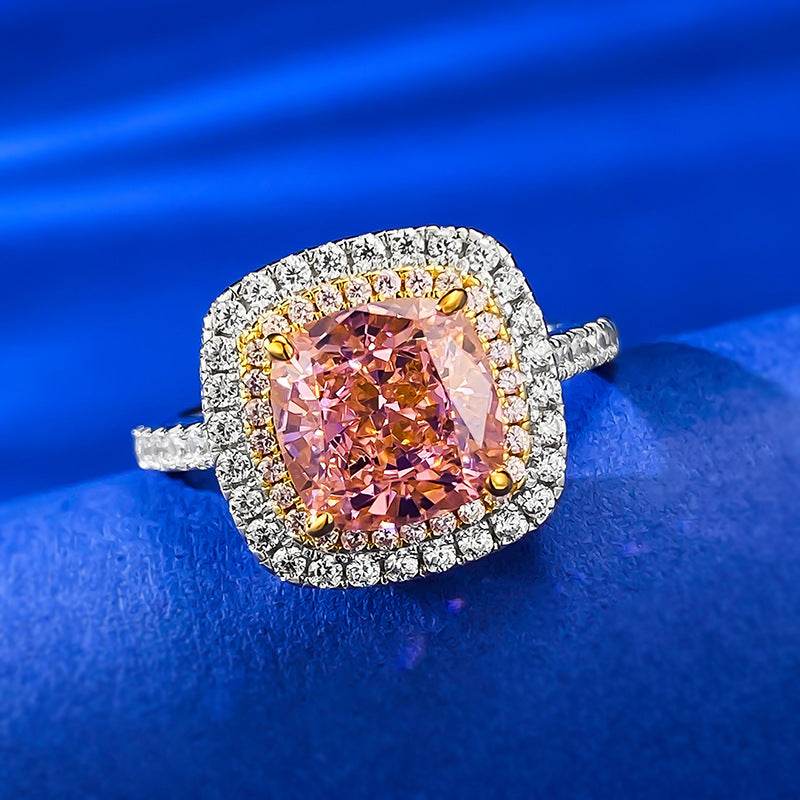 8 * 8 Fat Fang Papalacha High Carbon Diamond S925 Silver Engagement Ring - MOWTE