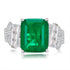 S925 pure silver exquisite top-level simulation emerald cut 10 * 12 rectangular luxury ring