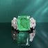 S925 pure silver exquisite top-level simulation emerald cut 10 * 12 rectangular luxury ring