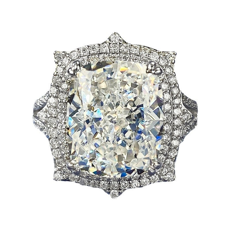 925 silver 10 * 12mm diamond G color high carbon diamond ring