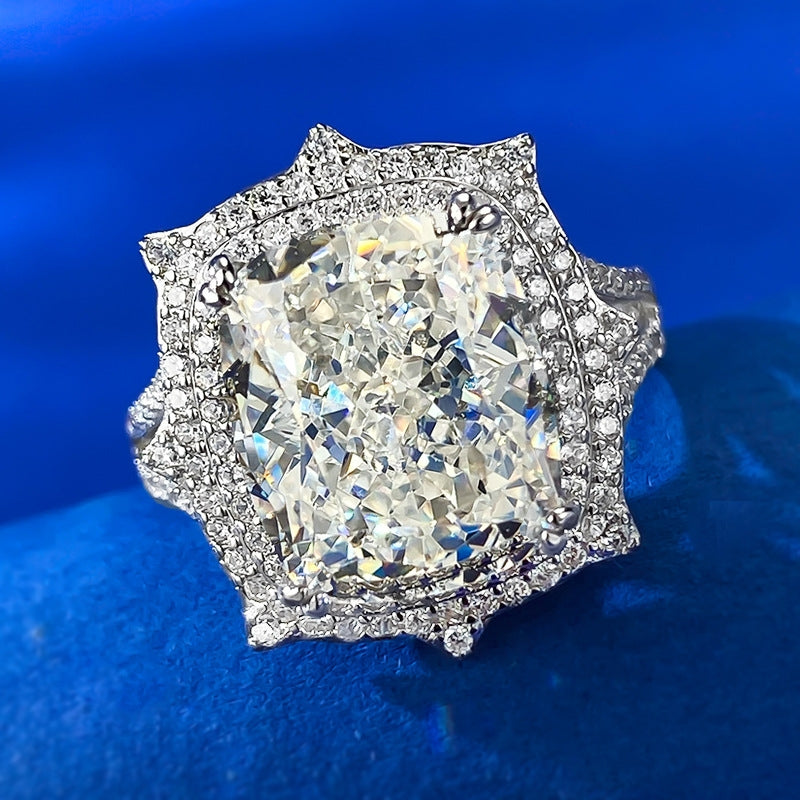 925 silver 10 * 12mm diamond G color high carbon diamond ring