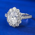 New high carbon diamond ring 7 * 9 oval white diamond ice flower cut wedding ring for women - MOWTE