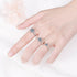 Moissanite ring made of pure silver plated with PT950 classic four claws - MOWTE