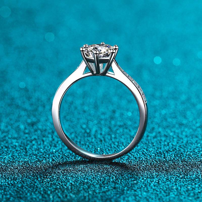 S925 sterling silver ring women's 1ct,2ct moissanite diamond ring - MOWTE