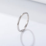 Plain ring pure silver women's plated 14K gold minimalist light luxury fine tail ring smooth surface