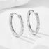 S925 pure silver diamond studded earrings with ear loops niche design fashionable simple personalized geometric circle earrings