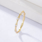 S925 Pure Silver Simple Geometric Bamboo Knot Ring Light Luxury Stackable Ring Series